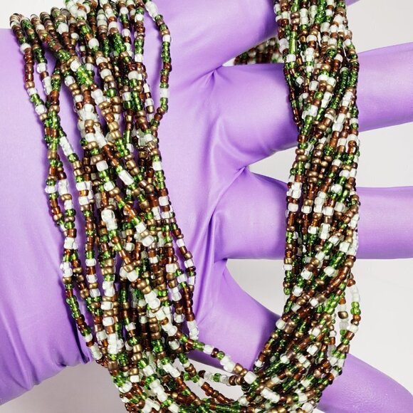 Women's Stylish, Elegant Silver tone 26" Long Colorful Layered Beaded Necklace - Picture 3 of 8